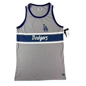 New Era Los Angeles Dodgers Tank Top Men Large Gray Navy Blue MLB Sleeveless Tee